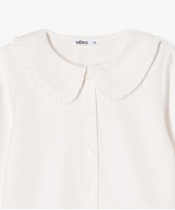 Chemise à manches longues avec col Claudine fille